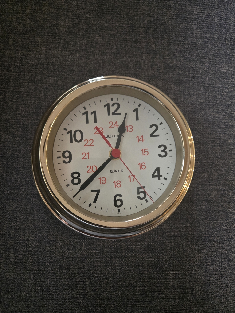 Vintage Bulova 24-Hour Maritime / Porthole Style Wall Clock (Model 4MG601BC)